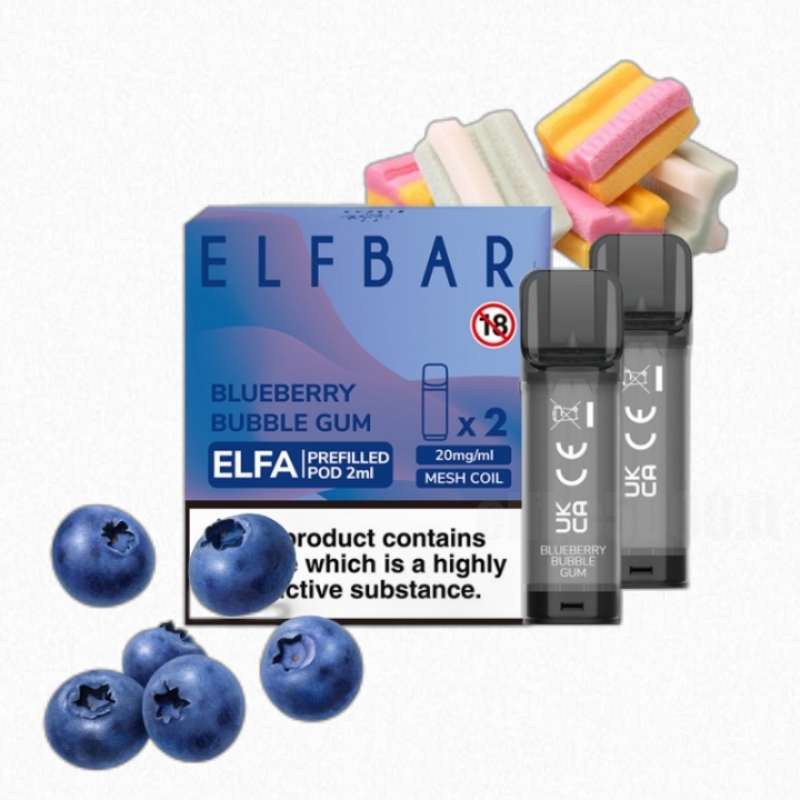 ELF BAR ELFA Prefilled Pod 600 soffi Blueberry Bubble Gum - Elfbar: Esplora  Il Meglio Dell'innovazione Dello Svapo
